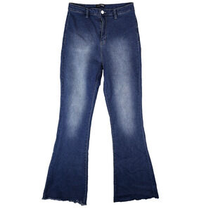 Fashion Nova Flare Jeans Womens 13 Raw Hem (29x33.5) Kendrick Lamar Style Y2K